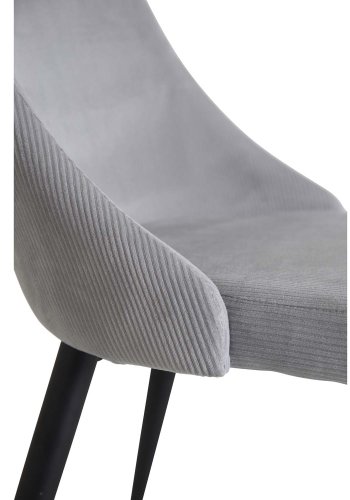 VENTURE DESIGN Leone spisebordsstol, m. armln - lysegr fljl og sort metal