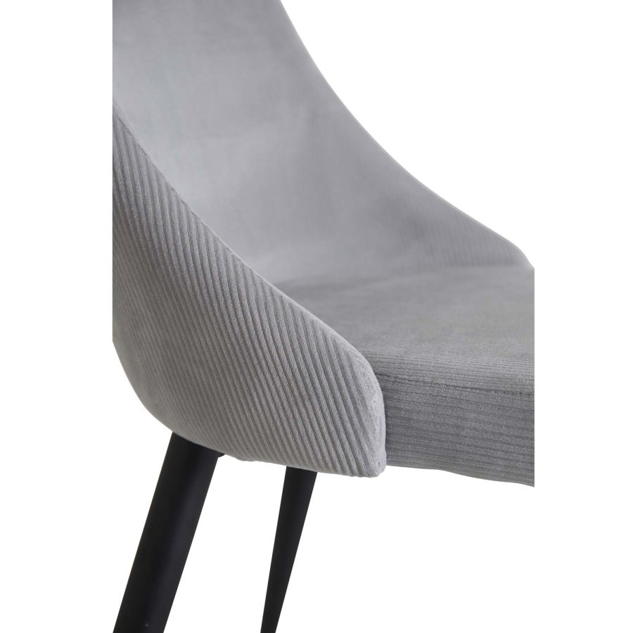 VENTURE DESIGN Leone spisebordsstol, m. armln - lysegr fljl og sort metal