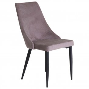 VENTURE DESIGN Leone spisebordsstol, m. armln - dusty pink fljl og sort metal