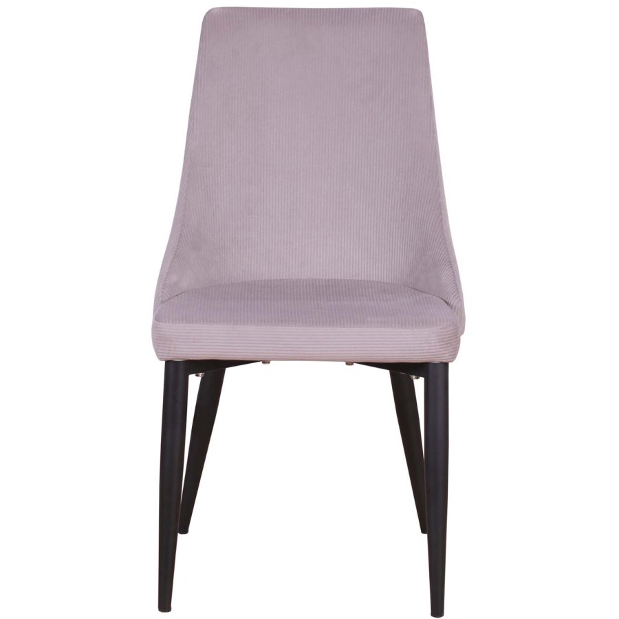 VENTURE DESIGN Leone spisebordsstol, m. armln - dusty pink fljl og sort metal