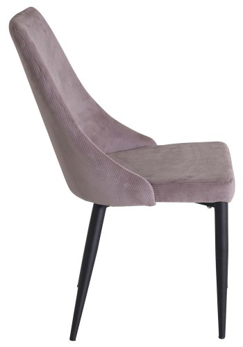 VENTURE DESIGN Leone spisebordsstol, m. armln - dusty pink fljl og sort metal