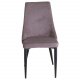 VENTURE DESIGN Leone spisebordsstol, m. armln - dusty pink fljl og sort metal