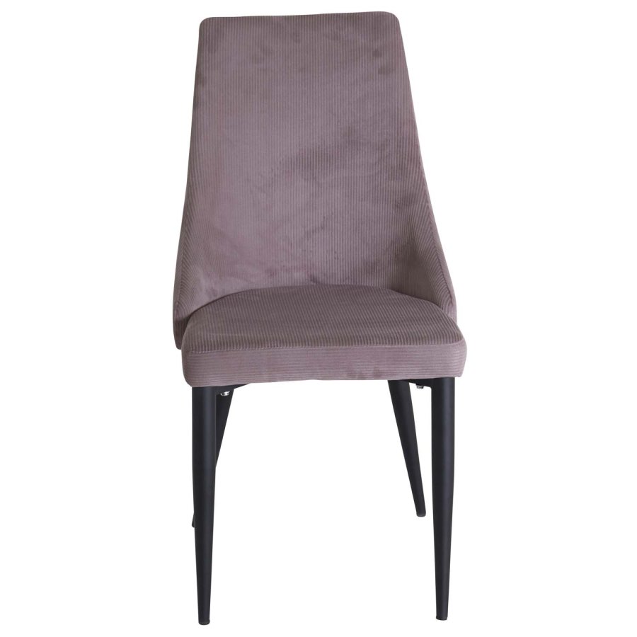 VENTURE DESIGN Leone spisebordsstol, m. armln - dusty pink fljl og sort metal