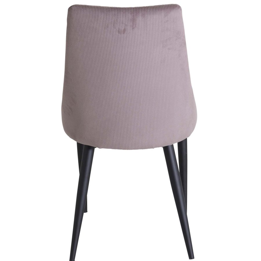 VENTURE DESIGN Leone spisebordsstol, m. armln - dusty pink fljl og sort metal