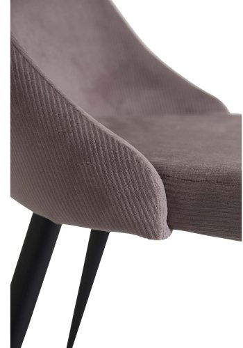 VENTURE DESIGN Leone spisebordsstol, m. armln - dusty pink fljl og sort metal