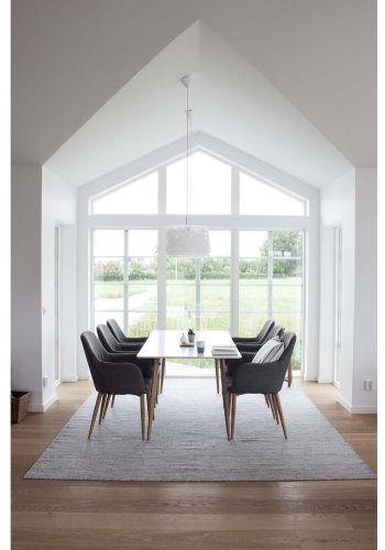 VENTURE DESIGN Comfort spisebordsstol, m. armln - mrkegr polyester og natur metal