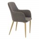 VENTURE DESIGN Comfort spisebordsstol, m. armln - mrkegr polyester og natur metal