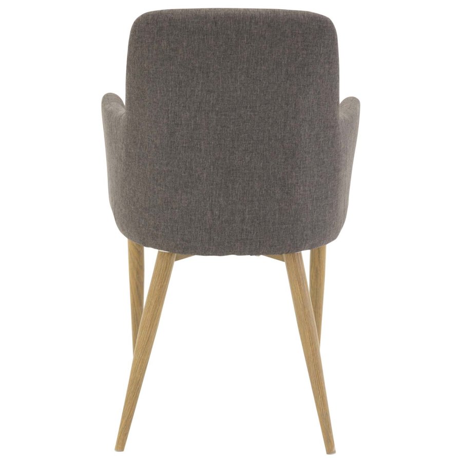 VENTURE DESIGN Comfort spisebordsstol, m. armln - mrkegr polyester og natur metal