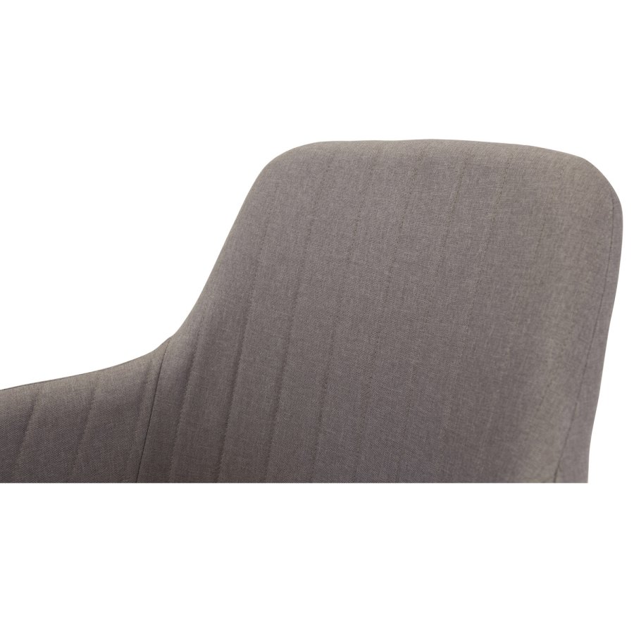 VENTURE DESIGN Comfort spisebordsstol, m. armln - gr polyester og hvid metal