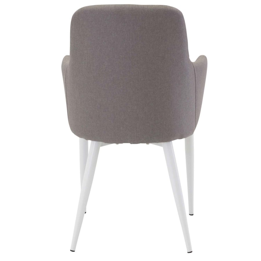 VENTURE DESIGN Comfort spisebordsstol, m. armln - gr polyester og hvid metal