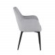 VENTURE DESIGN Comfort spisebordsstol, m. armln - gr fljl og sort metal
