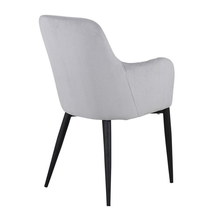 VENTURE DESIGN Comfort spisebordsstol, m. armln - gr fljl og sort metal