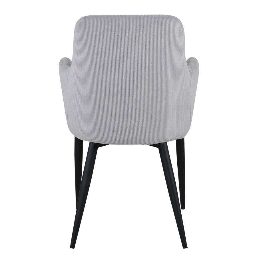 VENTURE DESIGN Comfort spisebordsstol, m. armln - gr fljl og sort metal