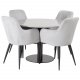 VENTURE DESIGN Comfort spisebordsstol, m. armln - gr fljl og sort metal