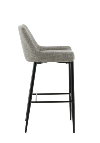 VENTURE DESIGN Plaza barstol, m. rygln og fodsttte - beige polyesterhr og sort stl
