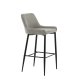 VENTURE DESIGN Plaza barstol, m. rygln og fodsttte - beige polyesterhr og sort stl