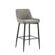 VENTURE DESIGN Plaza barstol, m. rygln og fodsttte - beige polyesterhr og sort stl