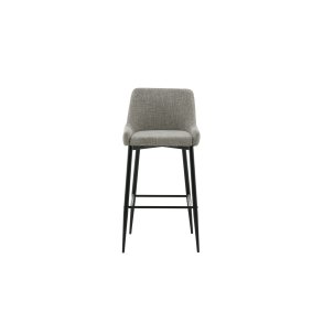 VENTURE DESIGN Plaza barstol, m. rygln og fodsttte - beige polyesterhr og sort stl