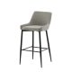 VENTURE DESIGN Plaza barstol, m. rygln og fodsttte - beige polyesterhr og sort stl