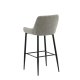 VENTURE DESIGN Plaza barstol, m. rygln og fodsttte - beige polyesterhr og sort stl