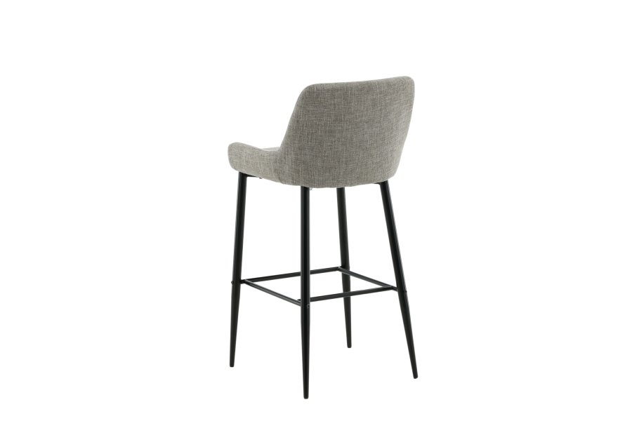 VENTURE DESIGN Plaza barstol, m. rygln og fodsttte - beige polyesterhr og sort stl