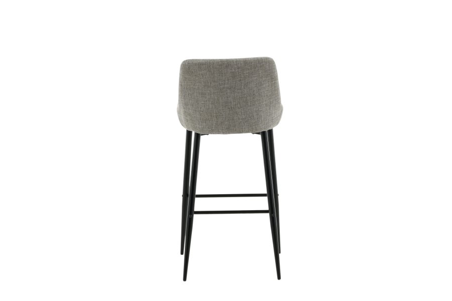 VENTURE DESIGN Plaza barstol, m. rygln og fodsttte - beige polyesterhr og sort stl