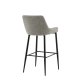 VENTURE DESIGN Plaza barstol, m. rygln og fodsttte - beige polyesterhr og sort stl