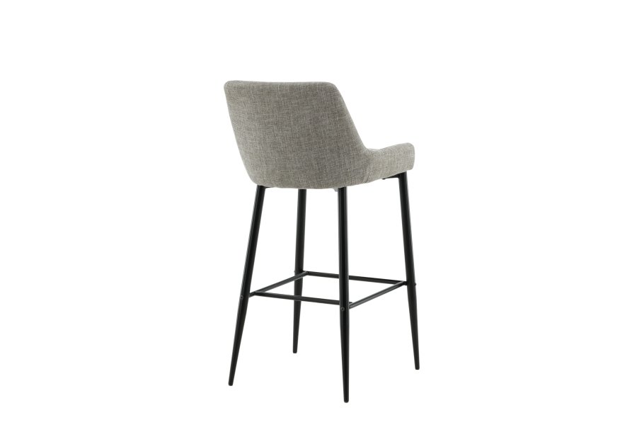 VENTURE DESIGN Plaza barstol, m. rygln og fodsttte - beige polyesterhr og sort stl
