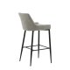 VENTURE DESIGN Plaza barstol, m. rygln og fodsttte - beige polyesterhr og sort stl