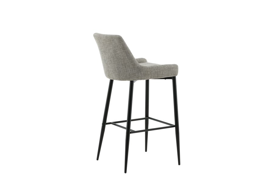 VENTURE DESIGN Plaza barstol, m. rygln og fodsttte - beige polyesterhr og sort stl