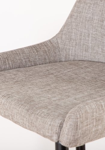 VENTURE DESIGN Plaza barstol, m. rygln og fodsttte - beige polyesterhr og sort stl