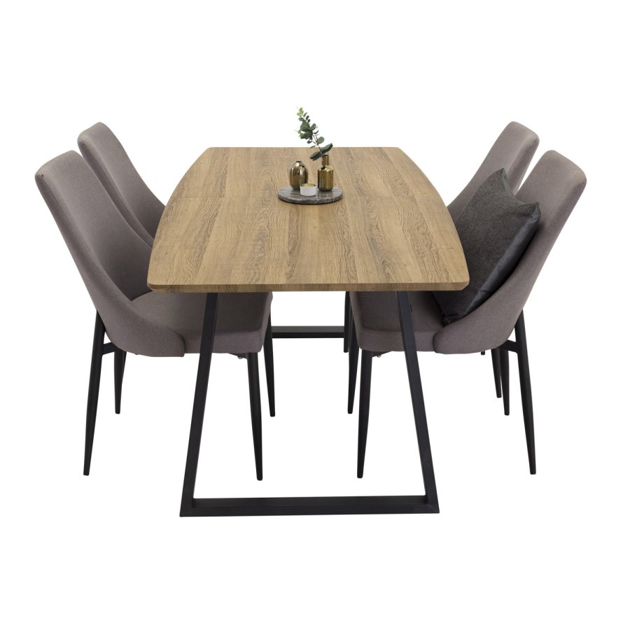 VENTURE DESIGN Leone 2.0 spisebordsstol, m. armln - gr polyester og sort metal