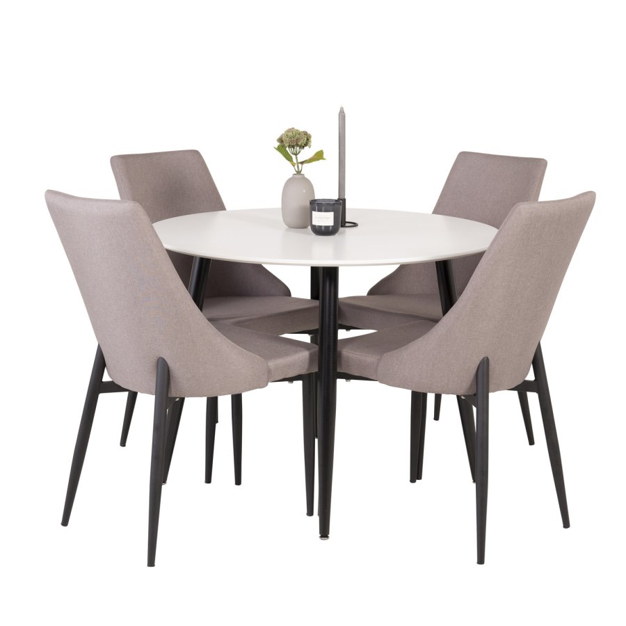 VENTURE DESIGN Leone 2.0 spisebordsstol, m. armln - gr polyester og sort metal