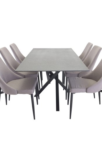 VENTURE DESIGN Leone 2.0 spisebordsstol, m. armln - gr polyester og sort metal