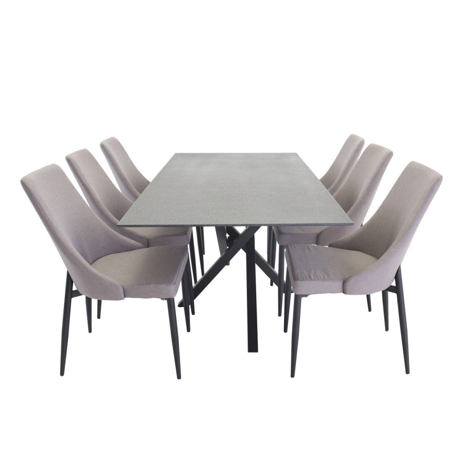 VENTURE DESIGN Leone 2.0 spisebordsstol, m. armln - gr polyester og sort metal