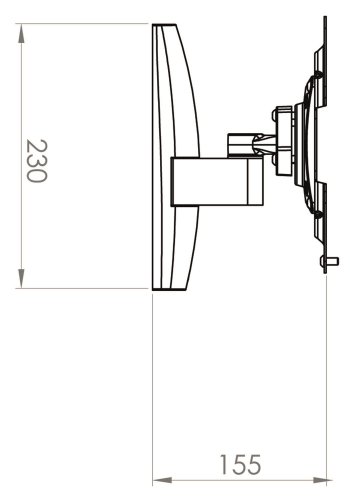 TS 1 vgbeslag til TV - sort aluminium
