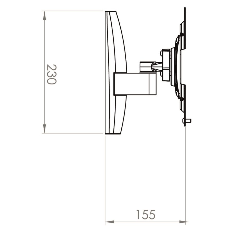 TS 1 vgbeslag til TV - sort aluminium