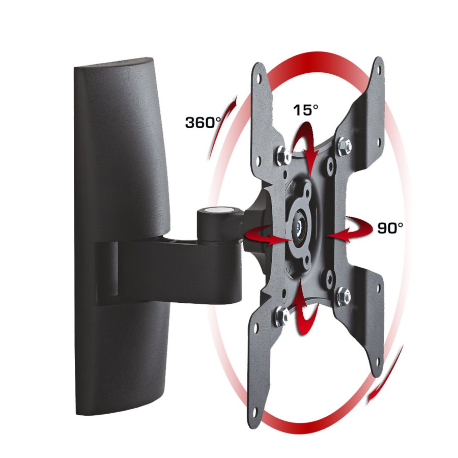 TS 1 vgbeslag til TV - sort aluminium