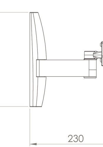 TS 2 vgbeslag til TV- sort aluminium