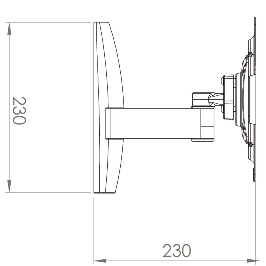 TS 2 vgbeslag til TV- sort aluminium