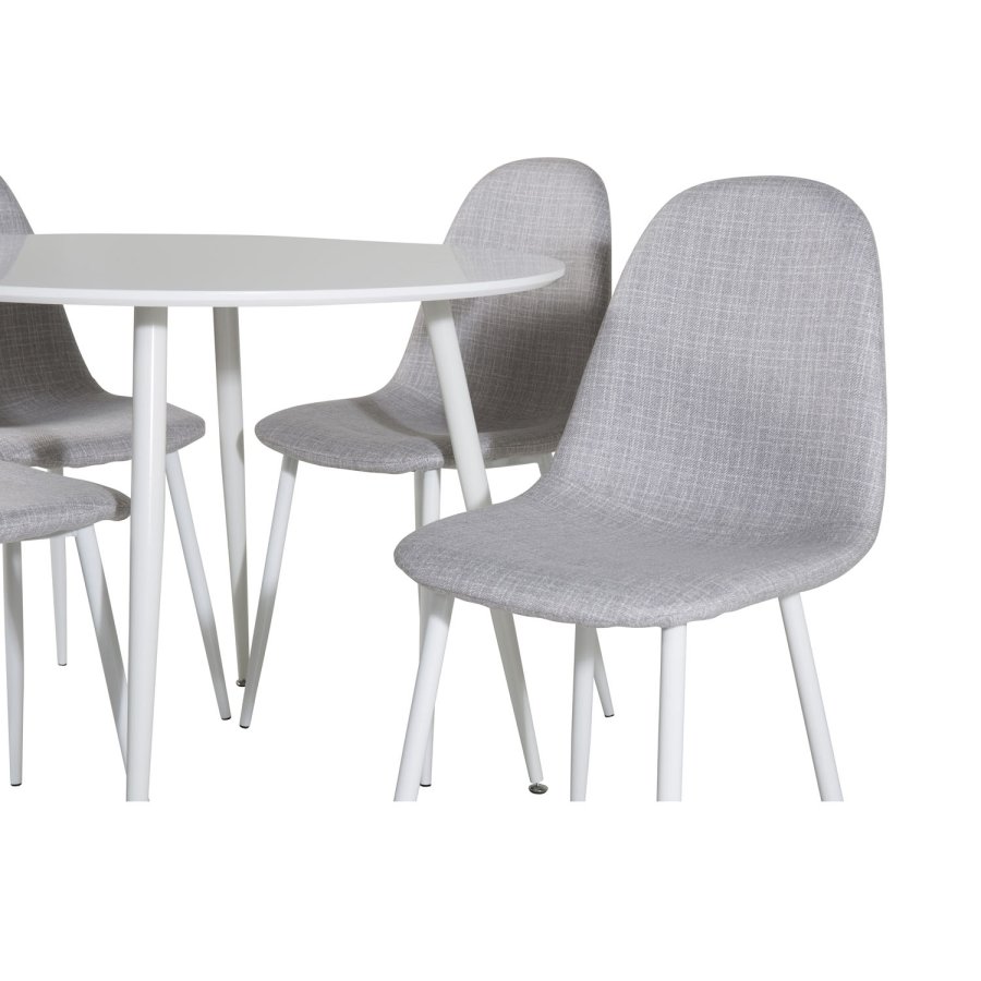 VENTURE DESIGN Plaza spisebord - hvid MDF og hvid metal (100)