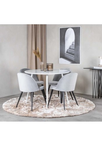 VENTURE DESIGN Plaza spisebord - hvid MDF og hvid metal (100)