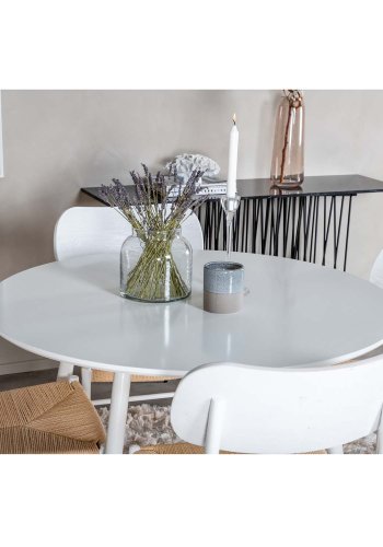 VENTURE DESIGN Plaza spisebord - hvid MDF og hvid metal (100)