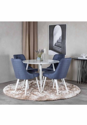 VENTURE DESIGN Plaza spisebord - hvid MDF og hvid metal (100)