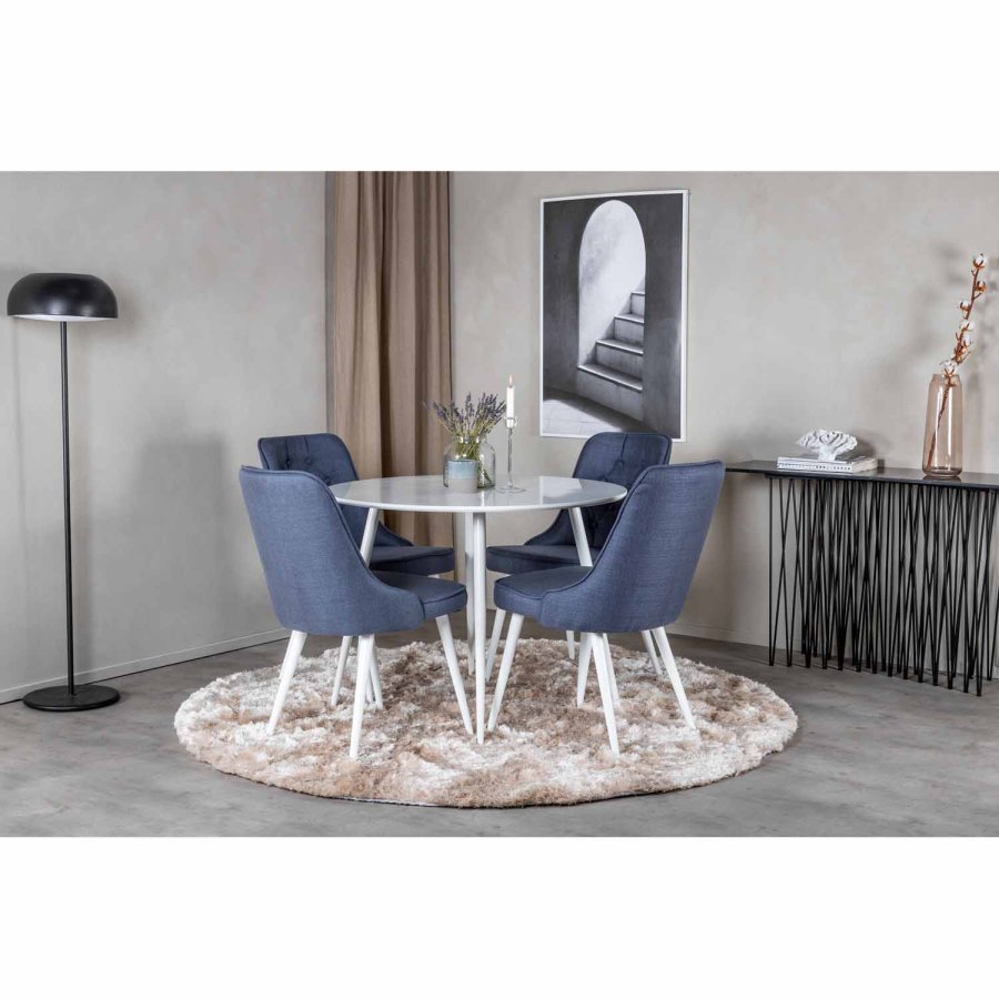 VENTURE DESIGN Plaza spisebord - hvid MDF og hvid metal (100)