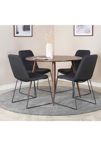 VENTURE DESIGN Plaza spisebord - valnddefolie MDF og valnddefolie metal (100)