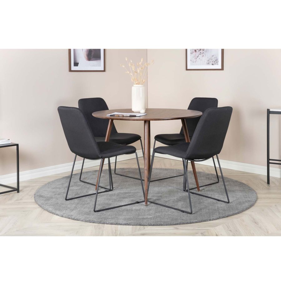 VENTURE DESIGN Plaza spisebord - valnddefolie MDF og valnddefolie metal (100)