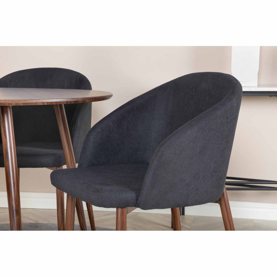 VENTURE DESIGN Plaza spisebord - valnddefolie MDF og valnddefolie metal (100)