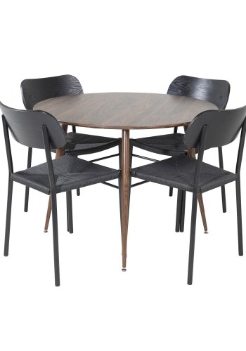 VENTURE DESIGN Plaza spisebord - valnddefolie MDF og valnddefolie metal (100)