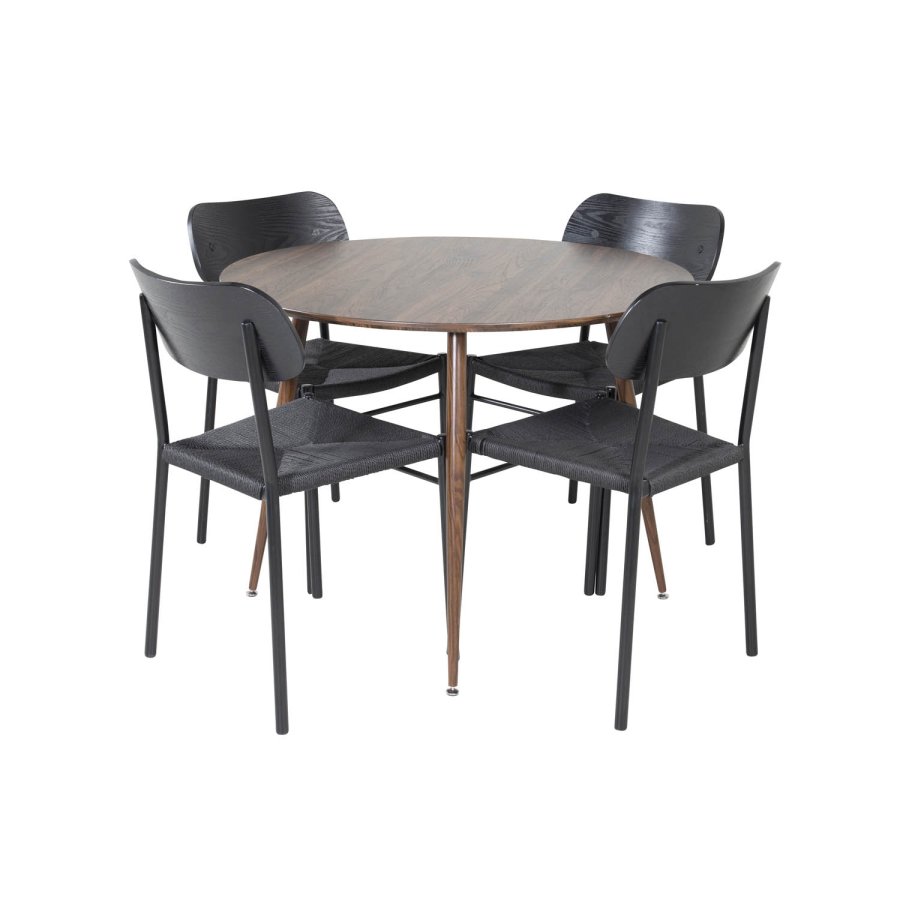 VENTURE DESIGN Plaza spisebord - valnddefolie MDF og valnddefolie metal (100)